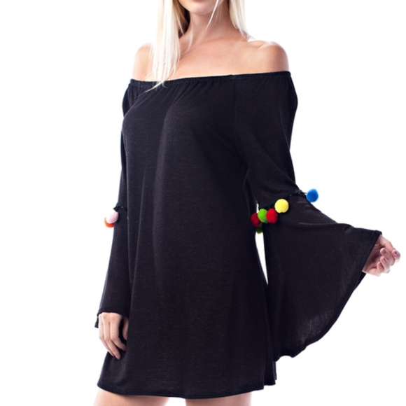 BOHO POM POM DETAILED TUNIC TOP - Picture 3 of 4